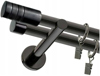 Hotová garniža - Dvojitá záclonová tyč 19 mm + 19 mm 540 cm